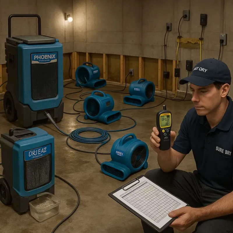 Structural Drying and Dehumidification process in Hamlet, NC